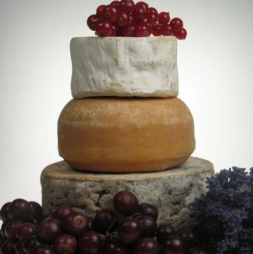 Picture of a Mini Cheese Stack Wedding Cake From The Cheese Society