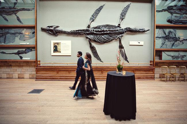 Couple walking through the Natural History Museum