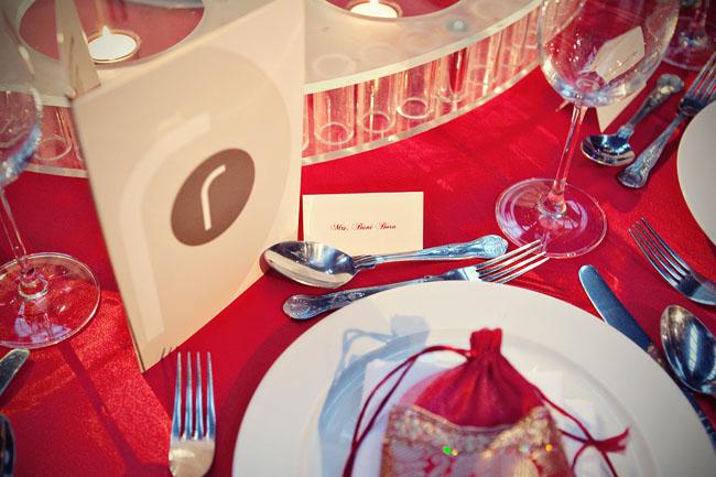 Table place setting at a Natural History Museum Wedding Reception