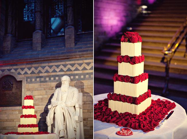 Wedding cake at a Natural History Museum Wedding Reception