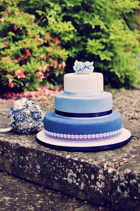 Blue vintage wedding cake - Vintage Wedding Shoot