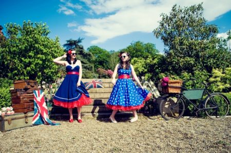 Brides in blue dresses - Vintage Wedding Shoot