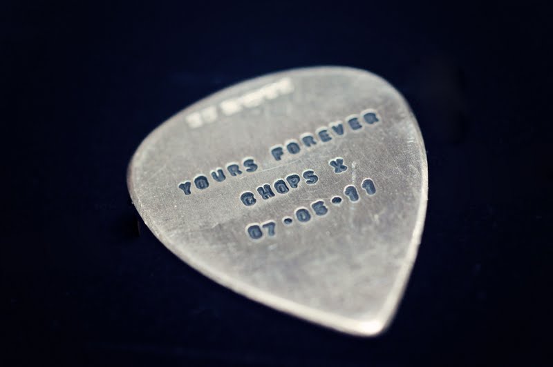 Engraved plectrum by Andrew J R Squires Photography