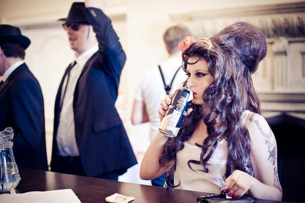 Wedding guest dressed as Amy Winehouse - Martins Kikulis Photography