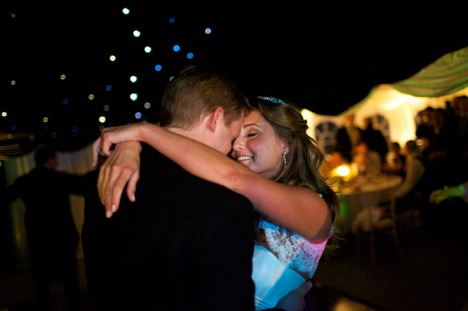 Bride and groom after their first dance by Martin Beddall Photography