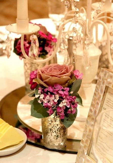 Rose wedding table display by The Little Wedding Helper