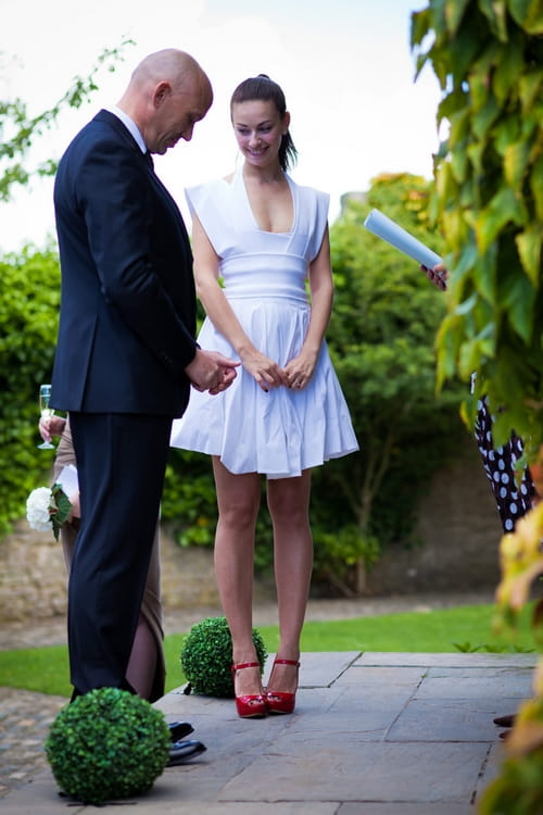 Bride and groom saying vows - Sam Gibson Wedding Photography