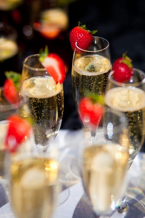 Champagne and strawberries - Sam Gibson Wedding Photography