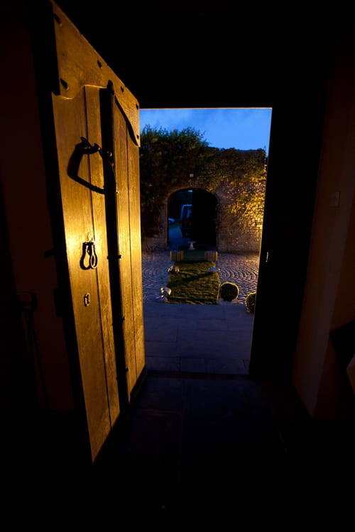 Door looking out of Walton Castle in Clevedon - Sam Gibson Wedding Photography