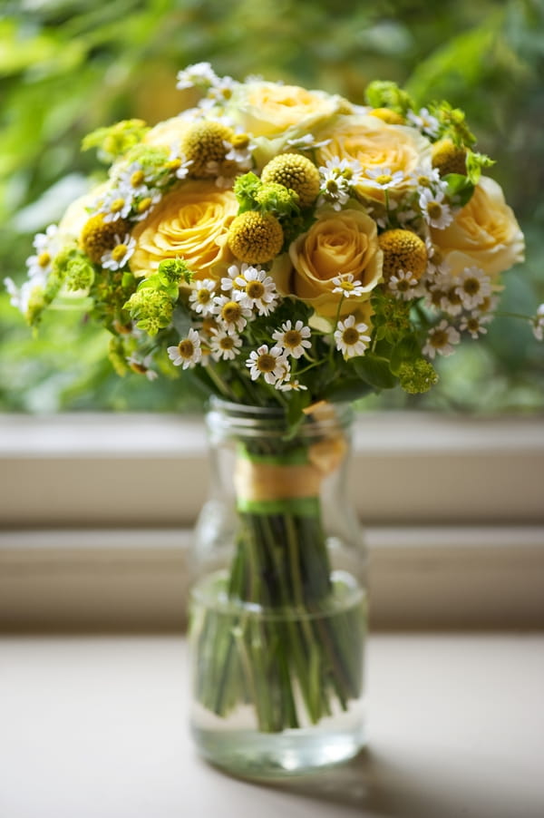 Yellow and green bridal bouquet - Good Day Sunshine Bridal Shoot