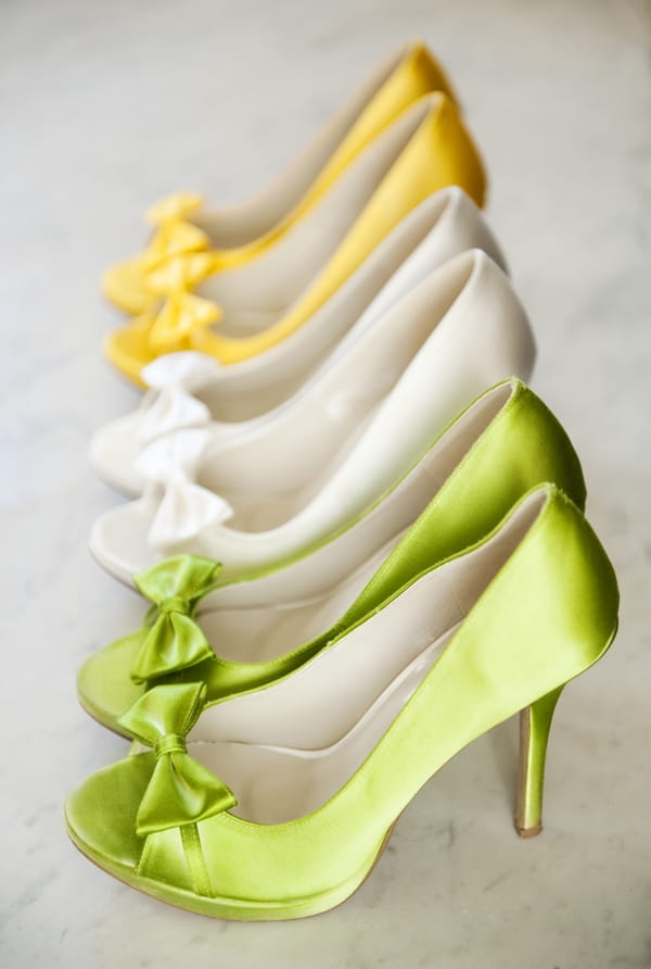 Wedding shoes in a line - Good Day Sunshine Bridal Shoot