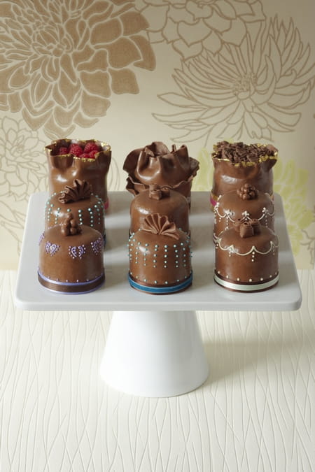 Miniature Chocolate Buttercream and Belgian Chocolate Covered Cakes - The Abigail Bloom Cake Company