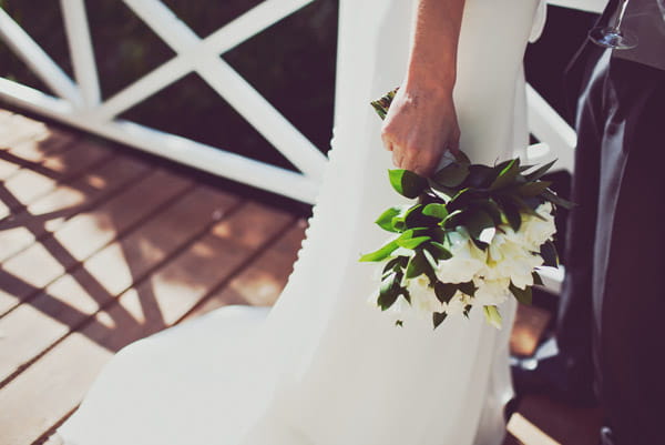 Bride holding bouquet