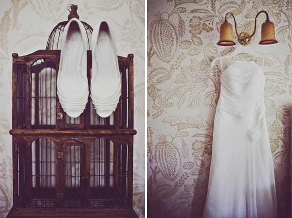 Wedding shoes and dress