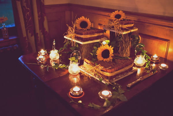 Tealights and sunflowers