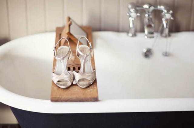 Bridal shoes on a bath - Picture by Laura McCluskey Photography