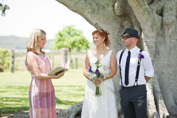 Bride, groom and registrar - Picture by Andrea Sproxton Photography