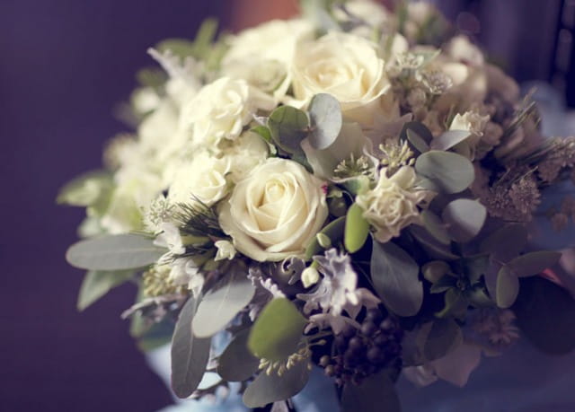White rose bridal bouquet - Picture by Laura McCluskey Photography