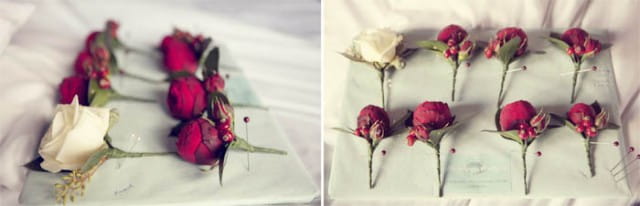 Rose buttonholes - Picture by Laura McCluskey Photography