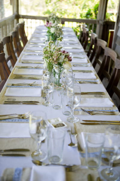 DIY wedding breakfast table layout - Picture by Andrea Sproxton Photography