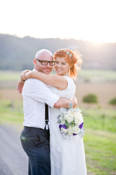 Bride and groom hugging - Picture by Andrea Sproxton Photography