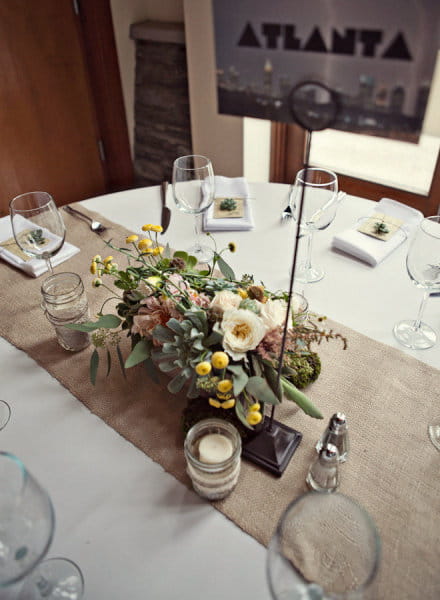 Wedding table centrepiece - Picture by Captured by Aimee