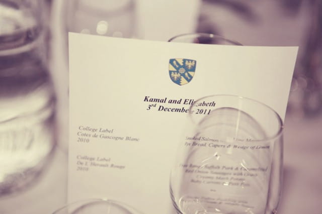 Wedding menu - Picture by Laura McCluskey Photography