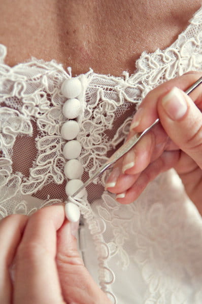 Buttons on back of wedding dress - Picture by Captured by Aimee