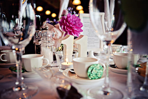 Decorated wedding reception table - Picture by Andrew J R Squires Photography