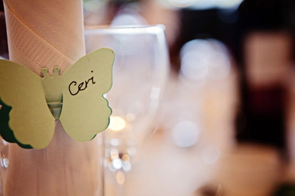 Butterfly wedding place card - Picture by Andrew J R Squires Photography