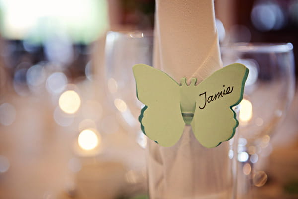 Butterfly wedding place card - Picture by Andrew J R Squires Photography