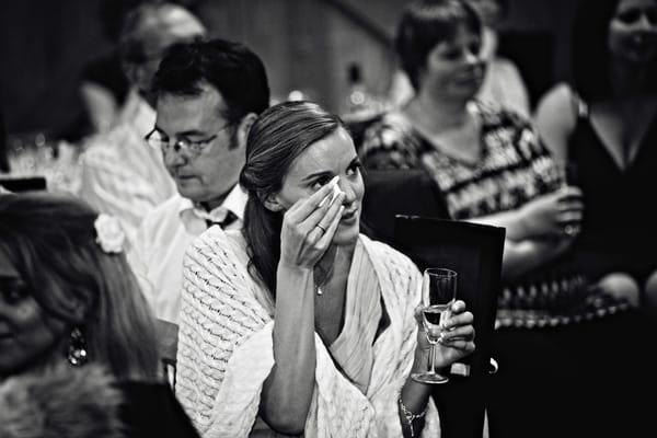 Wedding guest crying at speech - Picture by Andrew J R Squires Photography