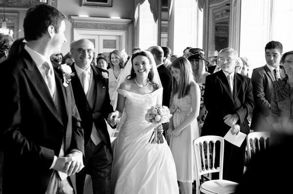 Bride smiling at grrom at the altar - Picture by Lemontree Photography