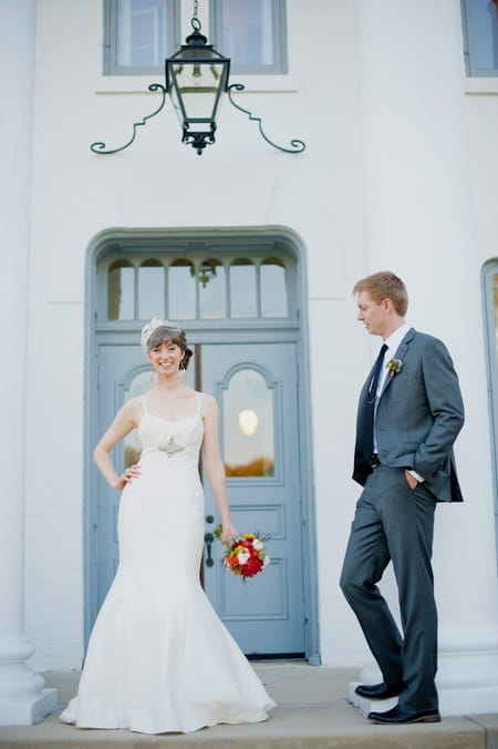 Bride and groom outside Wilder Mansion - Picture by Rojo Foto Design