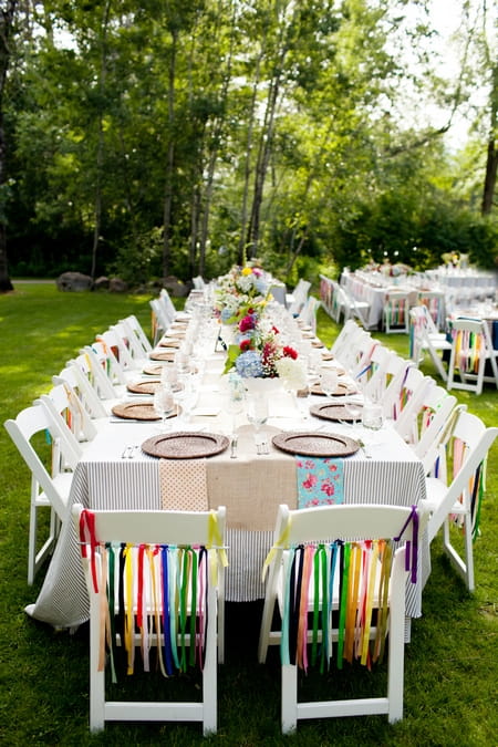 Outdoor wedding breakfast table - Picture by Laura Ivanova Photography