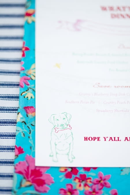 Dog picture on wedding menu - Picture by Laura Ivanova Photography