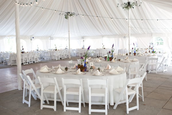 White wedding reception tables - Picture by Levi Stolove Photography