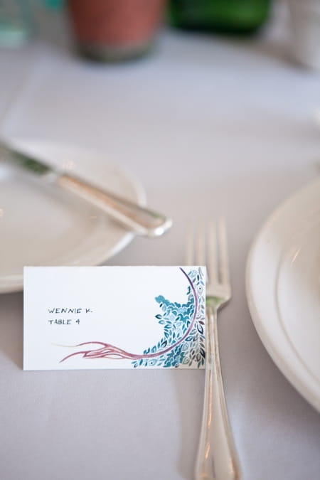 Wedding place card on table - Picture by Levi Stolove Photography