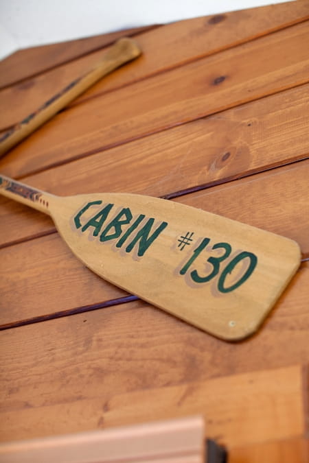 Cabin 130 written on oar - Picture by Laura Ivanova Photography