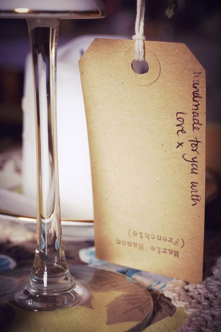 'Handmade with love for you' label - Picture by Ian Shoots Weddings