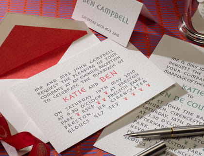 DeCourcy wedding stationery from The Letter Press of Cirencester