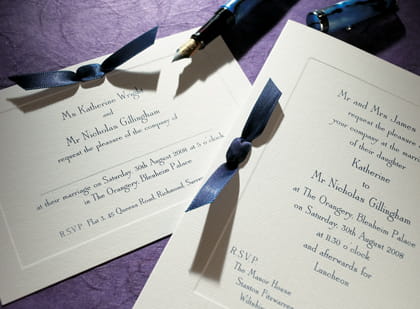 Imperial wedding stationery by The Letter Press of Cirencester
