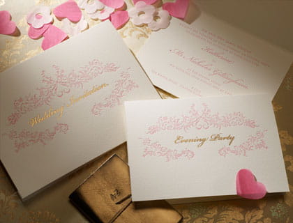 Rococo wedding stationery from The Letter Press of Cirencester