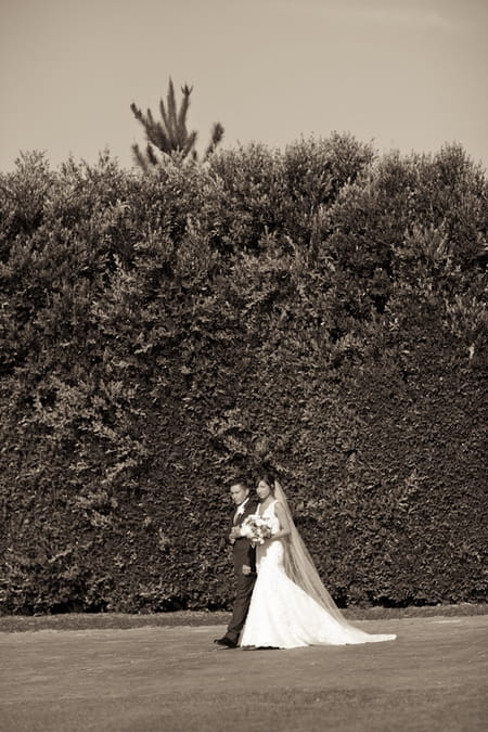 Bride with father walking to wedding - Picture by Allyson Magda Photography