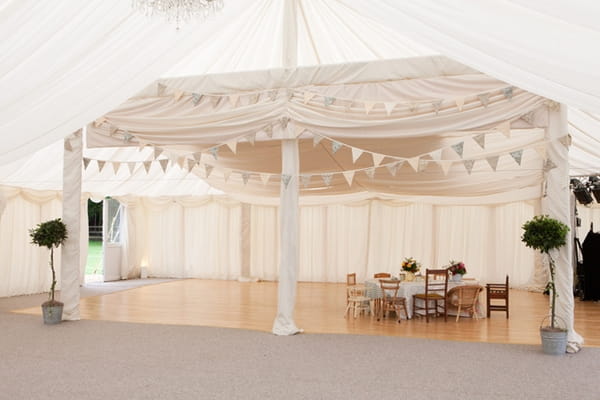 Marquee with bunting - Picture by Hayley Ruth Photography