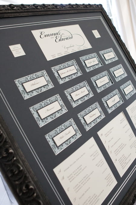 Black and white wedding table plan - Picture by Hayley Ruth Photography