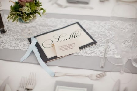 Black and white wedding place name - Picture by Hayley Ruth Photography