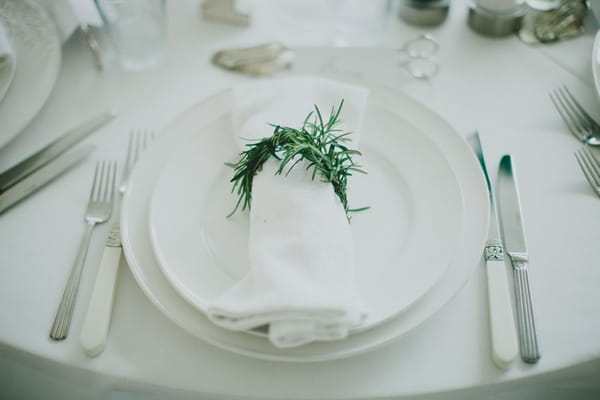 Napkin wrapped with rosemary - Picture by Jonas Peterson Photography