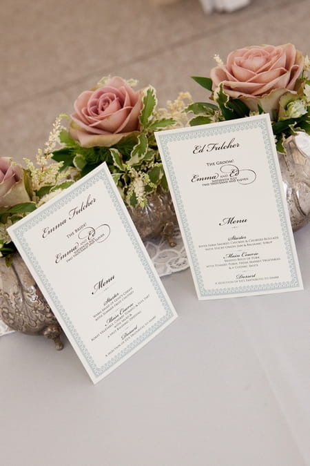 Wedding menus - Picture by Hayley Ruth Photography