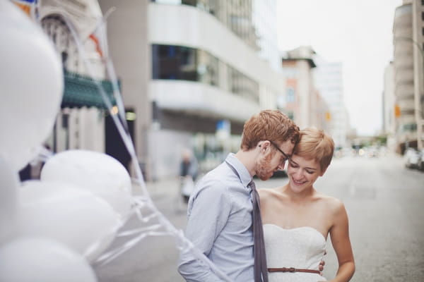 Groom resting head on bride - Picture by Josh Dookhie Photography